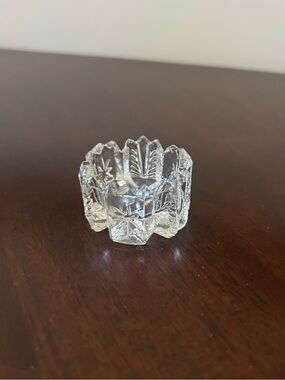 Vintage Crystal Flower Shaped Open Salt Cellar
